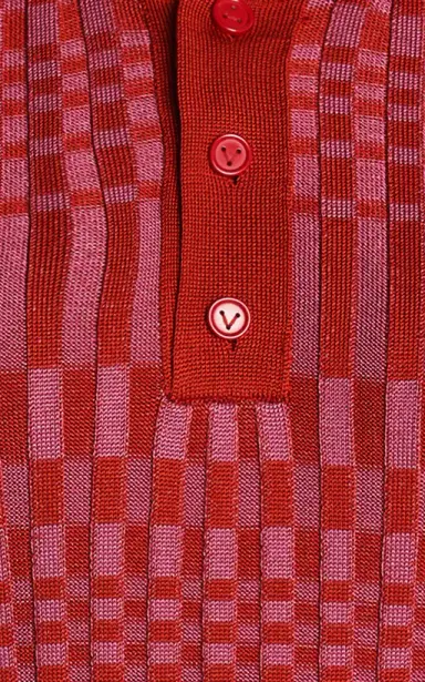 Bottega Veneta Check Polo Top | Thumbnail 9 Bottega Veneta Check Polo Top | Thumbnail 9