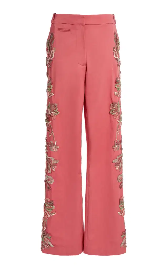 Christopher Esber Duke Embellished Cotton Wide-Leg Pants