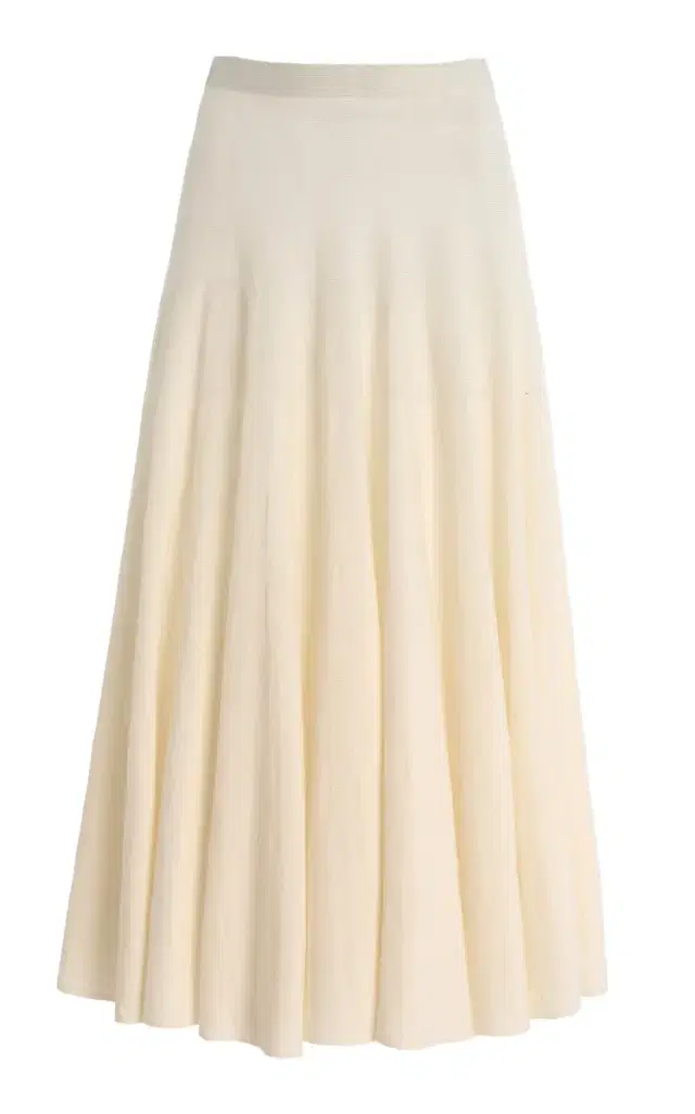 Jaliah Cotton-Blend Knit Midi Skirt