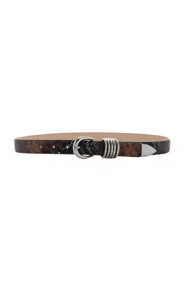 Hollyhock Snake-Effect Leather Belt Hollyhock Snake-Effect Leather Belt