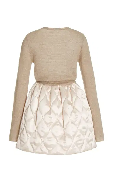 Miu Miu Quilted Nylon and Mohair-Blend Mini Dress | Thumbnail 4 Miu Miu Quilted Nylon and Mohair-Blend Mini Dress | Thumbnail 4
