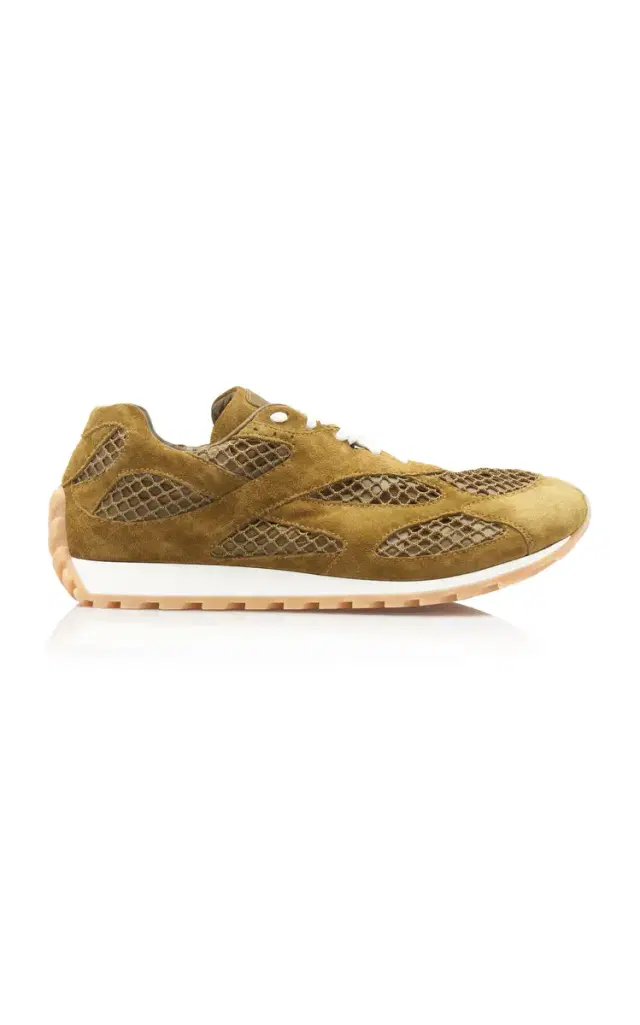 Bottega Veneta Orbit Fishnet Leather Sneakers