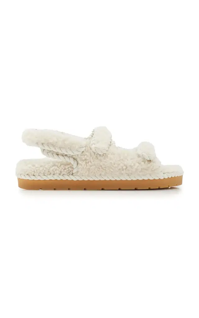 Bottega Veneta Jack Shearling Slingback Sandals