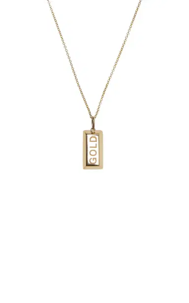 Sydney Evan Gold Ignot Charm On Light Tiffany Chain | Thumbnail 3 Sydney Evan Gold Ignot Charm On Light Tiffany Chain | Thumbnail 3