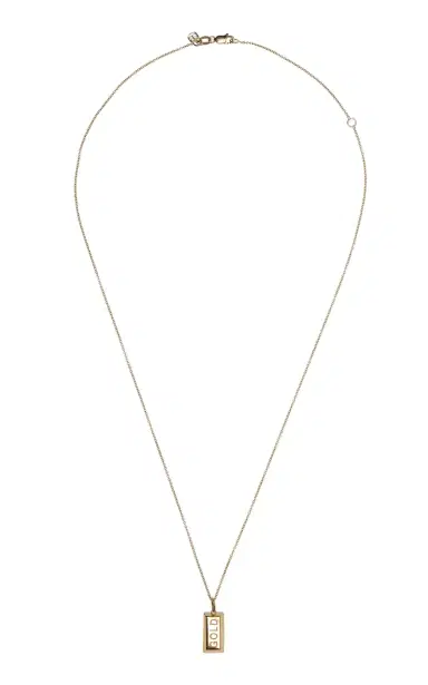 Sydney Evan Gold Ignot Charm On Light Tiffany Chain | Thumbnail 4 Sydney Evan Gold Ignot Charm On Light Tiffany Chain | Thumbnail 4