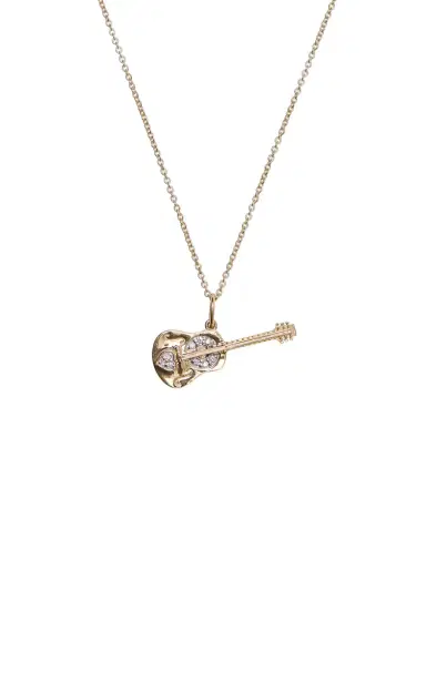 Sydney Evan Acoustic Guitar Charm On Light Tiffany Chain | Thumbnail 3