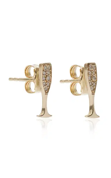 Sydney Evan Chapagne Glass Studs | Thumbnail 3