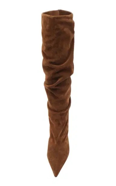Alexandre Birman Tati Scrunched Suede Knee Boots - Brown - US 8.5 | Thumbnail 15