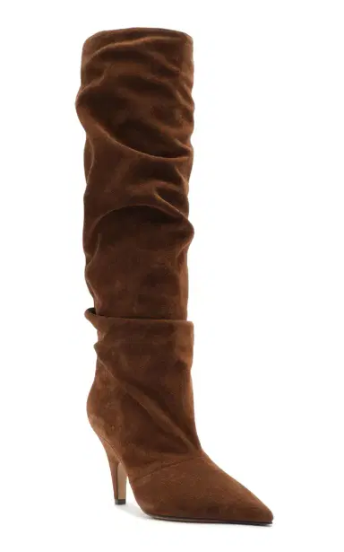 Alexandre Birman Tati Scrunched Suede Knee Boots - Brown - US 8.5 | Thumbnail 5