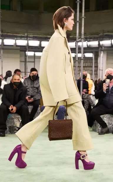 Bottega Veneta Curved Mélange-Knit Trousers | Thumbnail 2