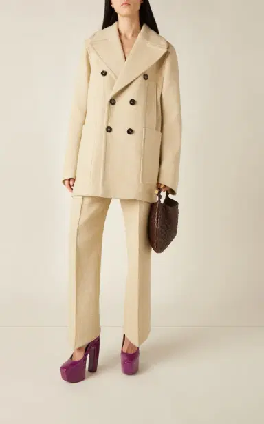 Bottega Veneta Curved Mélange-Knit Trousers | Thumbnail 3