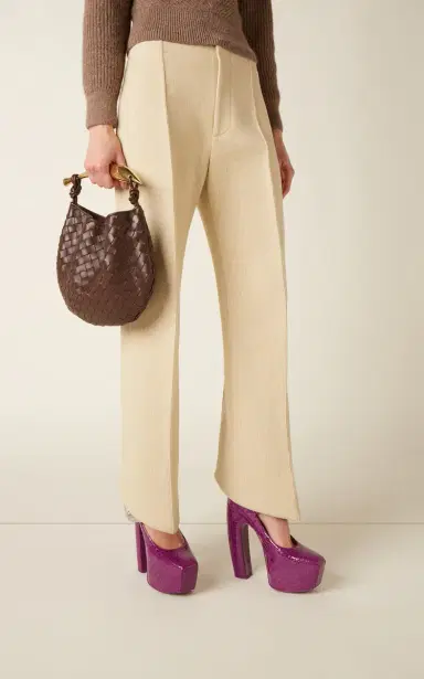 Bottega Veneta Curved Mélange-Knit Trousers | Thumbnail 4