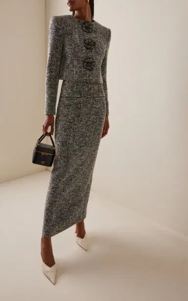 Oscar de la Renta Bouclé Tweed Cropped Jacket | Thumbnail 3 Oscar de la Renta Bouclé Tweed Cropped Jacket | Thumbnail 3