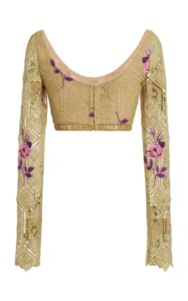 Giambattista Valli Embroidered Macrame Crop Top | Thumbnail 3