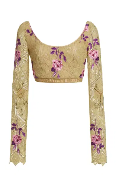 Giambattista Valli Embroidered Macrame Crop Top | Thumbnail 1