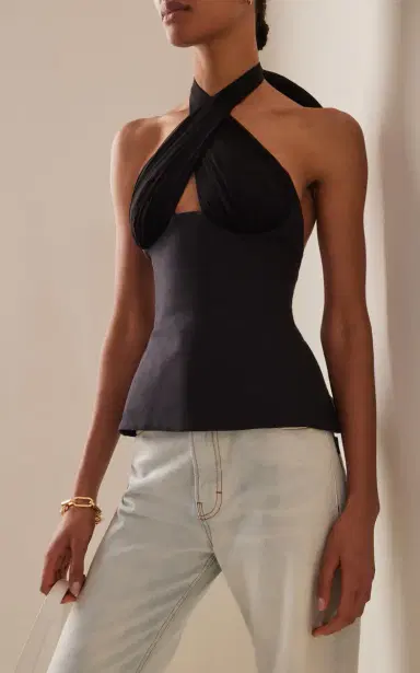 Tae Park Exclusive Sculpted Silk Halter Top | Thumbnail 2