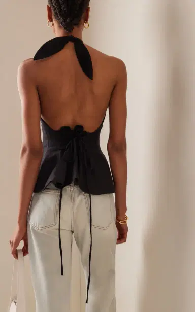Tae Park Exclusive Sculpted Silk Halter Top | Thumbnail 4