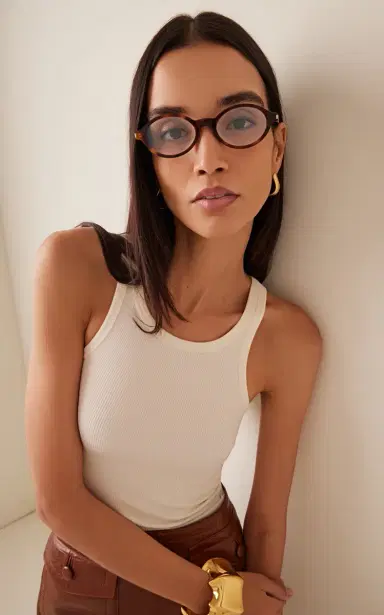 Saint Laurent Jeanne Oval-Frame Acetate Glasses | Thumbnail 3 Saint Laurent Jeanne Oval-Frame Acetate Glasses | Thumbnail 3