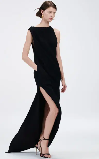 Brandon Maxwell The Alina Double-Wool Crepe Maxi Dress | Thumbnail 2