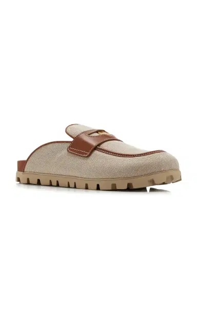 Miu Miu Canvas Loafer Mules | Thumbnail 3