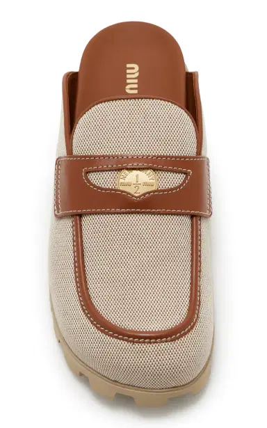 Miu Miu Canvas Loafer Mules | Thumbnail 5