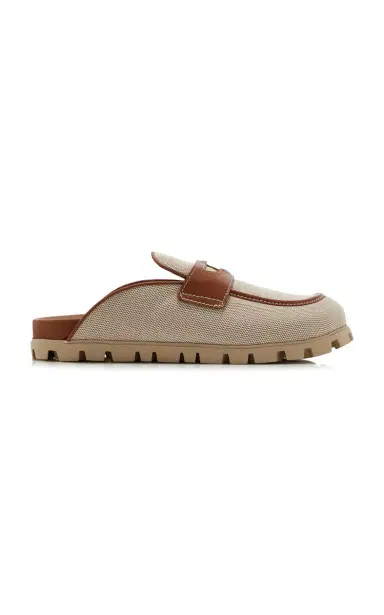Miu Miu Canvas Loafer Mules | Thumbnail 6