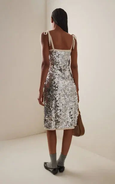 Prada Sequined Midi Slip Dress | Thumbnail 4 Prada Sequined Midi Slip Dress | Thumbnail 4