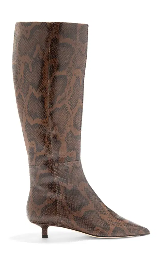 Aeyde Sabrina Snake-Effect Leather Knee Boots