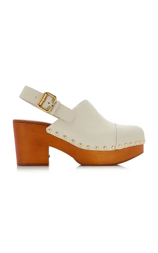 Jeannette Leather Platform Clogs