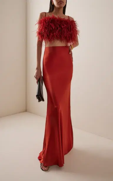 ANDRES OTALORA Sublimes Silk-Charmeuse Maxi Skirt | Thumbnail 3