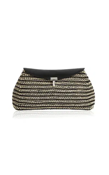 Toteme T-Lock Woven-Leather Clutch | Thumbnail 1