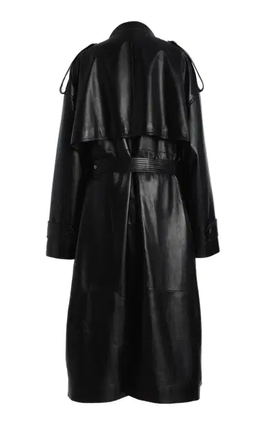 Michael Kors Collection Scarf-Detailed Leather Trench Coat | Thumbnail 5