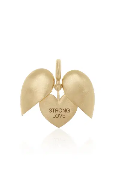 Lauren Rubinski Paulette Brushed Gold Open Heart Pendant | Thumbnail 4