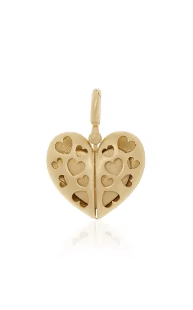Lauren Rubinski Paulette Brushed Gold Open Heart Pendant | Thumbnail 5