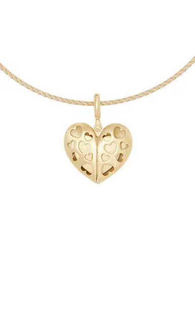 Lauren Rubinski Paulette Brushed Gold Open Heart Pendant | Thumbnail 6