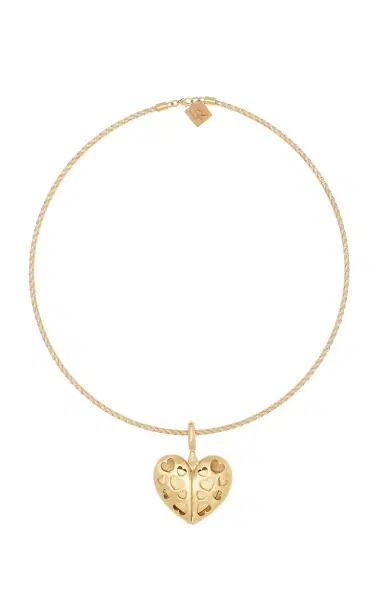 Lauren Rubinski Paulette Brushed Gold Open Heart Pendant | Thumbnail 7