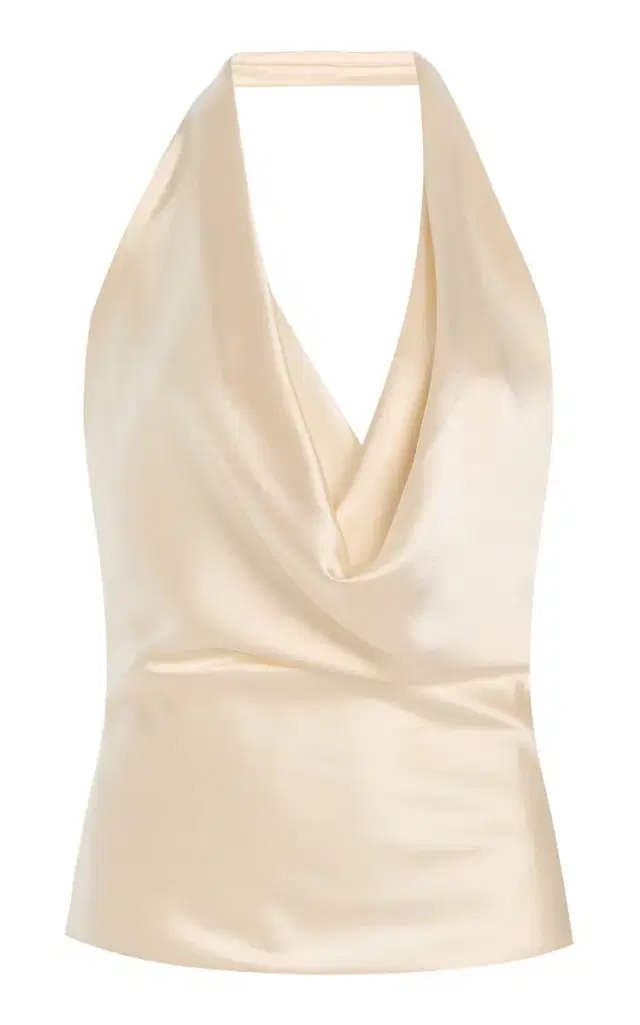 Draped Halter Satin Top