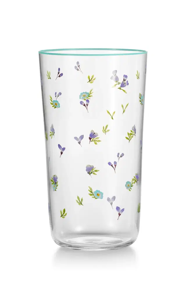 Wildflower Crystal Water Glass - Clear