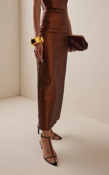 SEV Jacquard Pencil Cut Maxi Skirt | Thumbnail 3
