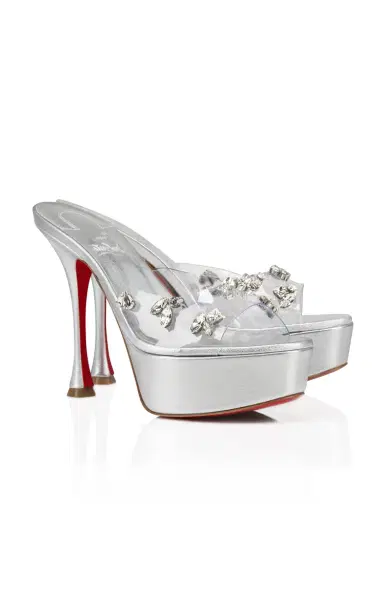 Christian Louboutin Degraqueen Alta 130mm Leather PVC Sandals | Thumbnail 4 Christian Louboutin Degraqueen Alta 130mm Leather PVC Sandals | Thumbnail 4