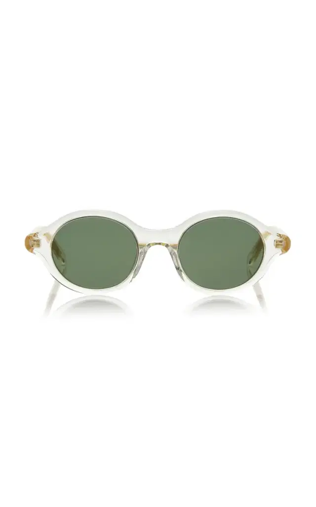 Epsilon Slim Round-Frame Acetate Sunglasses