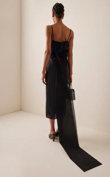 Prada Nylon Crepe Midi Dress | Thumbnail 4