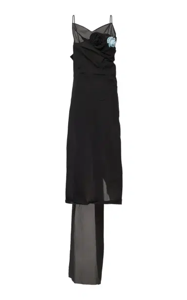 Prada Nylon Crepe Midi Dress | Thumbnail 1