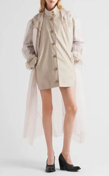 Prada Embroidered Nylon Over Shirt | Thumbnail 2 Prada Embroidered Nylon Over Shirt | Thumbnail 2