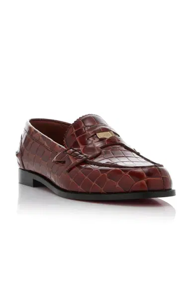 Christian Louboutin Donna Croc-Embossed Leather Penny Loafers | Thumbnail 4 Christian Louboutin Donna Croc-Embossed Leather Penny Loafers | Thumbnail 4