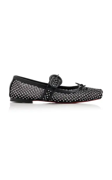 Christian Louboutin Mamastrapitina Crystal-Embellished Mesh Ballet Flats | Thumbnail 1 Christian Louboutin Mamastrapitina Crystal-Embellished Mesh Ballet Flats | Thumbnail 1