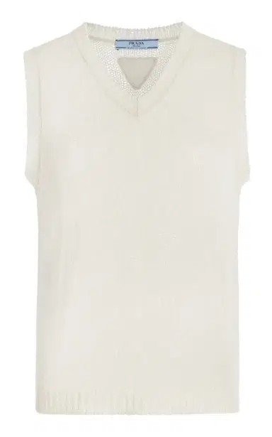 Prada Sheer-Knit Cashmere Vest | Thumbnail 6