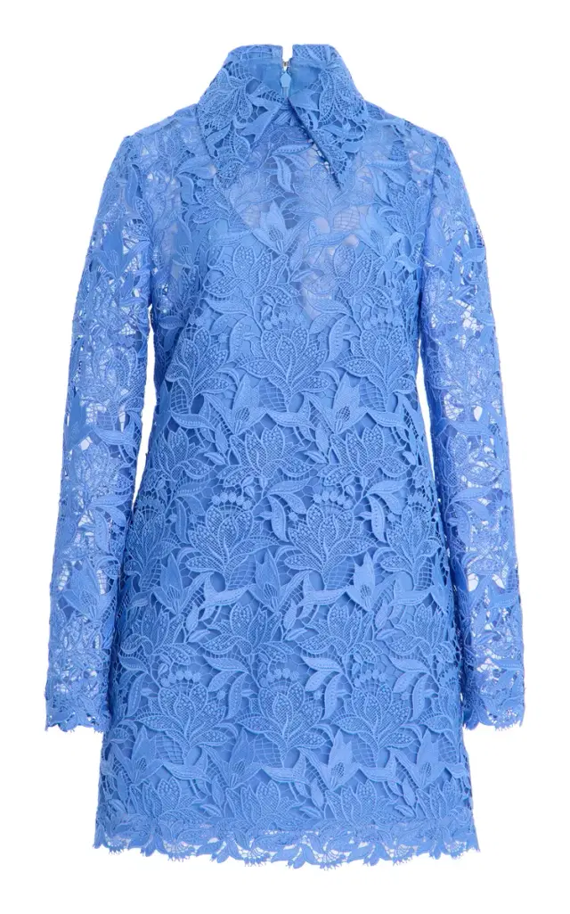 Carolina Herrera Lace Mini Shirt Dress