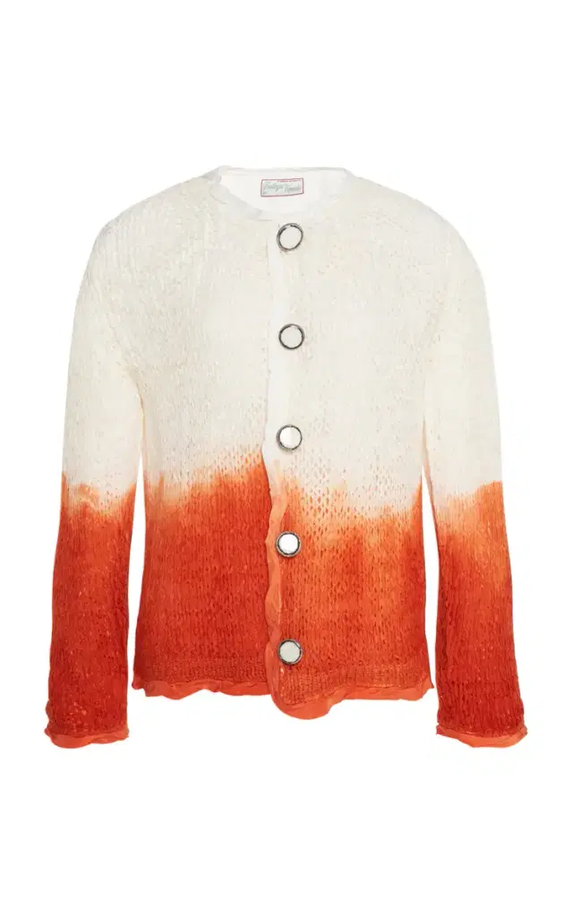 Lightweight Wool Silk Overdye Knit Cardigan