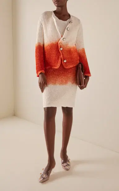 Bottega Veneta Lightweight Wool Silk Overdye Knit Midi Skirt | Thumbnail 2